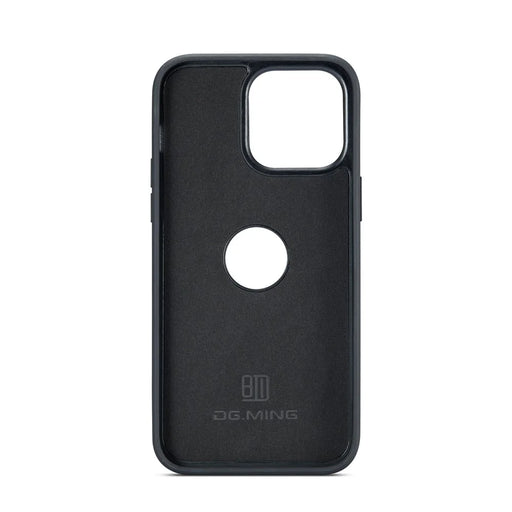 DG.MING For iPhone 16 Pro Case Anti-Drop Leather Coated PC+TPU Phone Back Cover - Black - 2