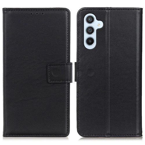 For Samsung Galaxy M35 5G Case Card Slots PU Leather Flip Stand Phone Cover - Black - 1
