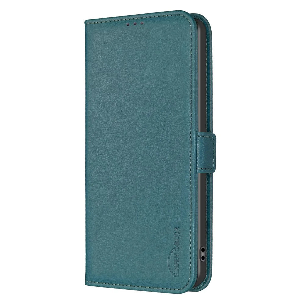 BINFEN COLOR BF31 For Samsung Galaxy A16 5G / A16 4G Case with Wallet Stand PU Leather Flip Phone Cover - Green - 7