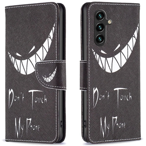 For Samsung Galaxy A16 5G / A16 4G Wallet Case Pattern Print Phone Leather Cover - Don't Touch My Phone - 1