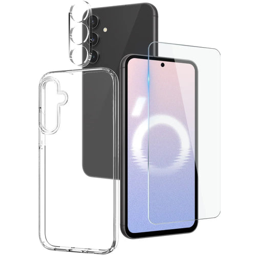 NORTHJO For Samsung Galaxy S24 FE TPU Phone Case Set with Front Screen Protector and Lens Film - 1
