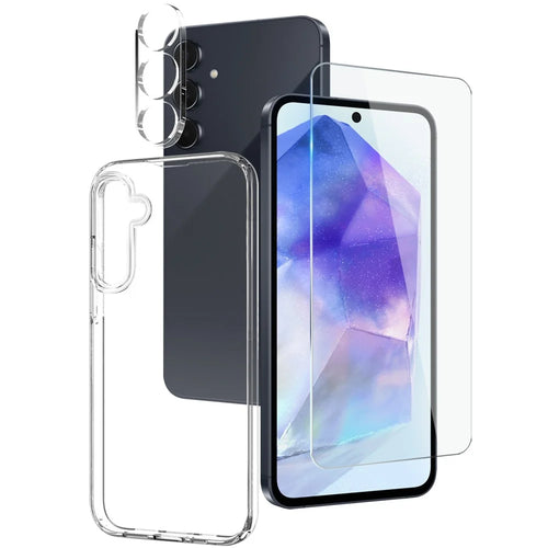 NORTHJO For Samsung Galaxy A55 5G TPU Phone Case Set with Front Screen Protector and Lens Film - 1