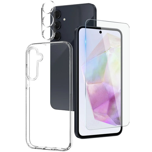 NORTHJO For Samsung Galaxy A35 5G TPU Phone Case Set with Front Screen Protector and Lens Film - 1