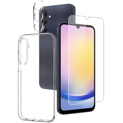 NORTHJO For Samsung Galaxy A25 5G (Global) (161.0 x 76.5 x 8.3mm) TPU Phone Case Set with Front Screen Protector and Lens Film - 1