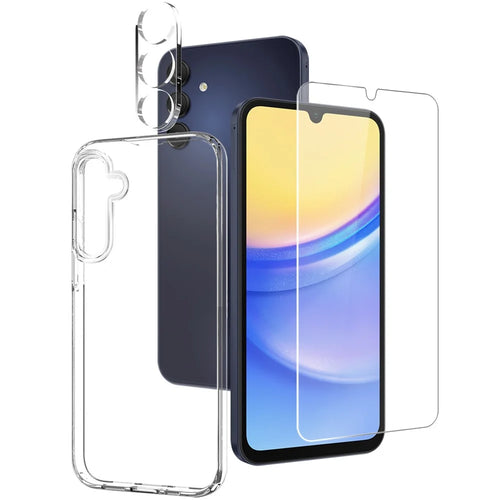 NORTHJO For Samsung Galaxy A15 4G  /  5G TPU Phone Case Set with Front Screen Protector and Lens Film - 1