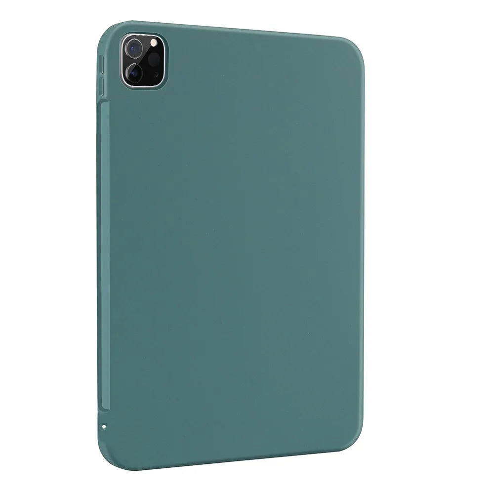 For iPad Pro 13 (2025) / 13 (2024) Liquid Silicone Case Scratch-Resistant Protective Tablet Shell - Dark Green - 2