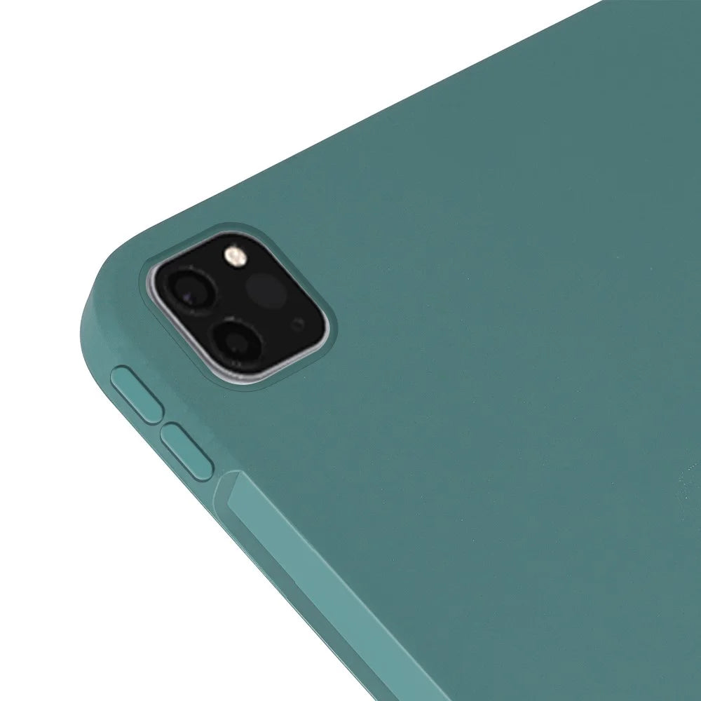For iPad Pro 13 (2025) / 13 (2024) Liquid Silicone Case Scratch-Resistant Protective Tablet Shell - Dark Green - 5