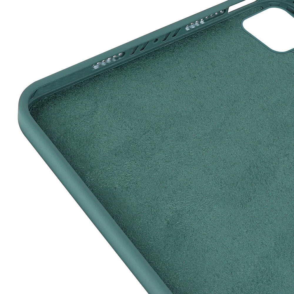 For iPad Pro 13 (2025) / 13 (2024) Liquid Silicone Case Scratch-Resistant Protective Tablet Shell - Dark Green - 6
