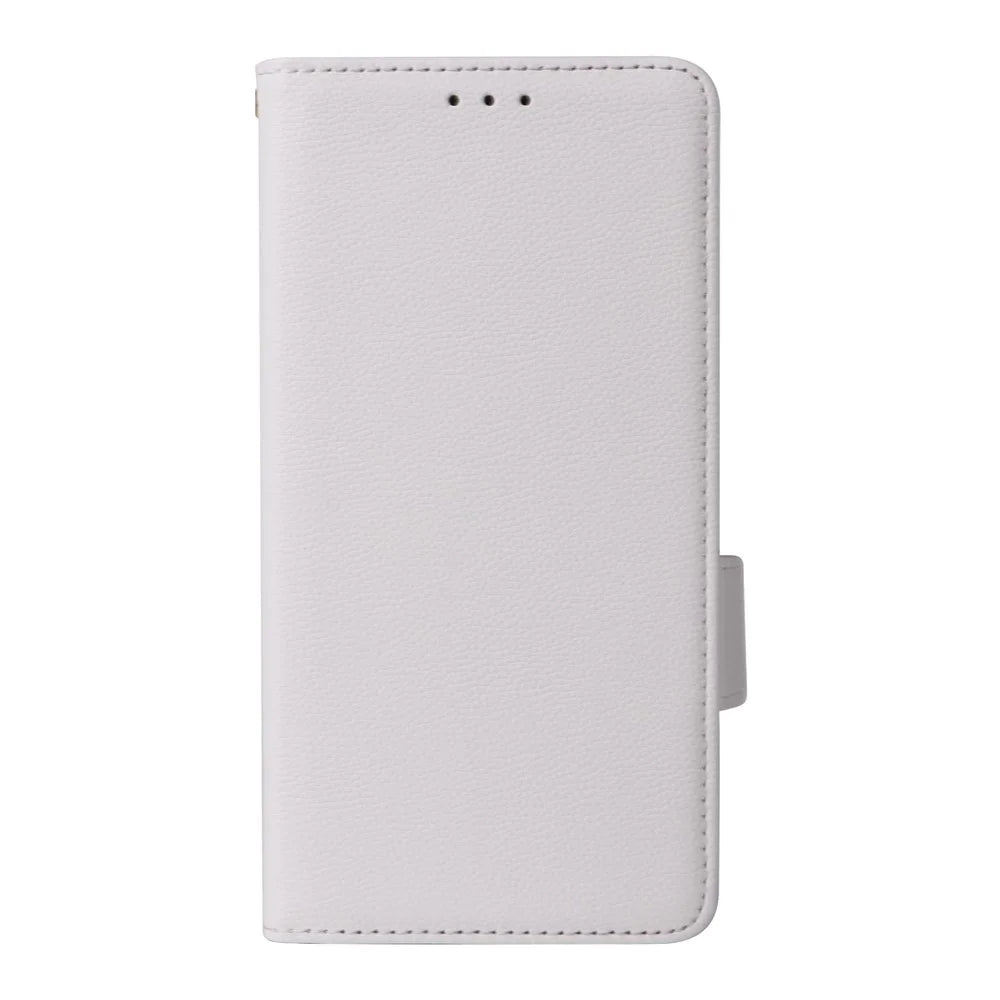 For vivo X100 Ultra 5G Case with Wrist Strap Litchi Texture PU Leather Wallet Phone Cover - White - 7