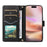 For iPhone 16 Case Wallet Quilted Leather Phone Cover with Shoulder Strap, Wrist Strap - Black - 2