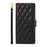 For iPhone 16 Case Wallet Quilted Leather Phone Cover with Shoulder Strap, Wrist Strap - Black - 6