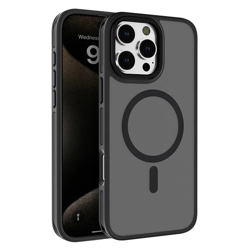C1 Series For iPhone 13 Pro Max Case Skin-Touch TPU+PC Drop-Proof Phone Cover Compatible with MagSafe - Black - 1
