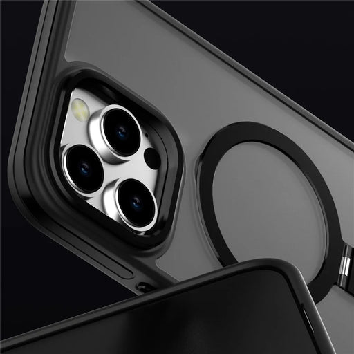 C1 Series For iPhone 15 Pro Case Magnetic Adjustable Kickstand TPU+PC Skin Touch Phone Cover - Purple - 2