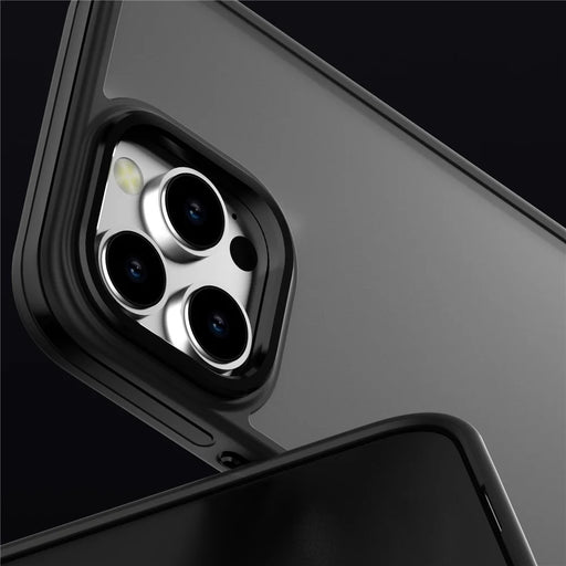 C1 Series For iPhone 15 Pro Max Case Skin-Touch Matte TPU+PC Anti-Fingerprint Phone Cover - Black - 2