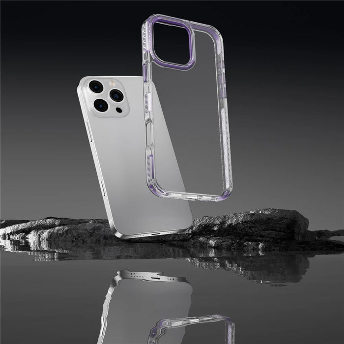 Anti-Scratch Phone Cover for iPhone 15 Pro Max Clear Phone Case PC+TPU Shell - Orange - 5