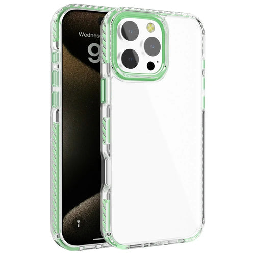 For iPhone 14 Pro Max Clear PC+TPU Phone Case Drop Protection Phone Cover - Matcha Green - 1