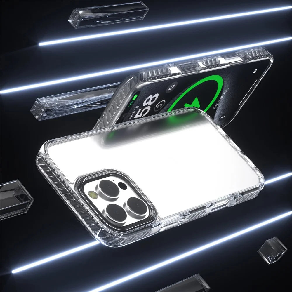 For iPhone 14 Pro Max Clear PC+TPU Phone Case Drop Protection Phone Cover - Matcha Green - 4