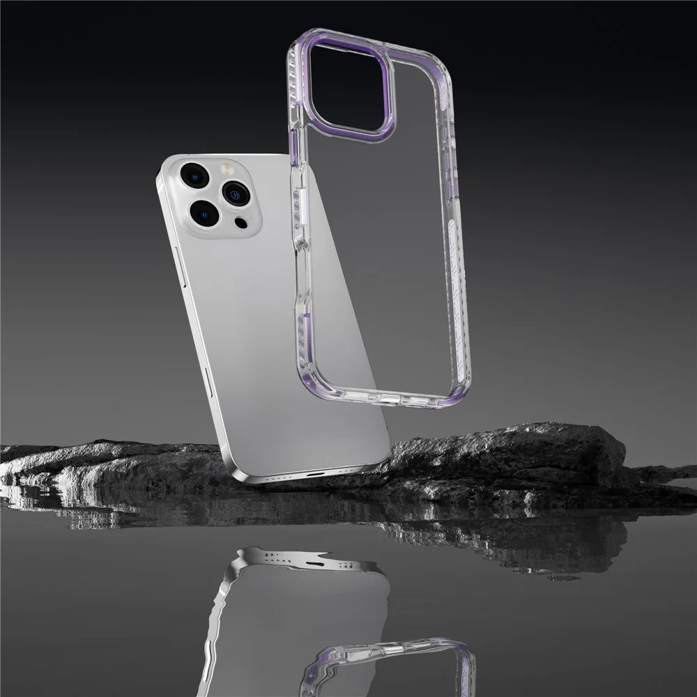 For iPhone 14 Pro Max Clear PC+TPU Phone Case Drop Protection Phone Cover - Matcha Green - 5