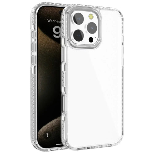 For iPhone 14 Pro Clear Phone Case PC+TPU Shell Anti-Scratch Phone Cover - Grey - 1