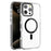 For iPhone 15 Pro Clear Phone Case PC+TPU Shell Compatible with MagSafe Phone Cover - Black - 1