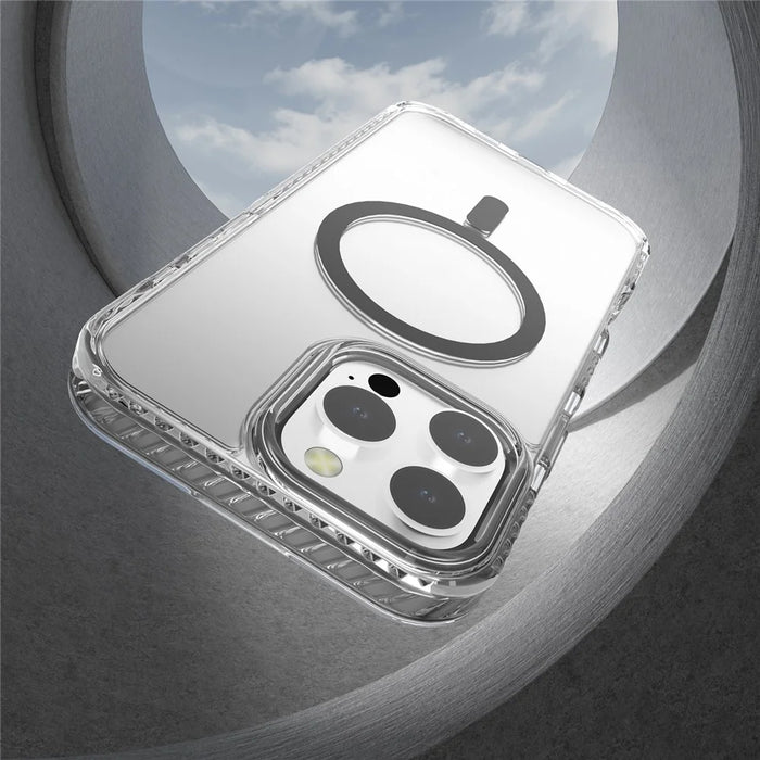 For iPhone 14 Pro Clear Phone Case PC+TPU Shell Compatible with MagSafe Phone Cover - Black - 5