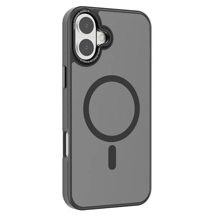 For iPhone 16 Case Compatible with MagSafe Translucent Matte TPU+PC Phone Cover - Black - 1