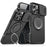 For iPhone 16 Pro Max Magnetic Phone Case Slide Lens Protection Ring Kickstand TPU+PC Cover - Black - 1