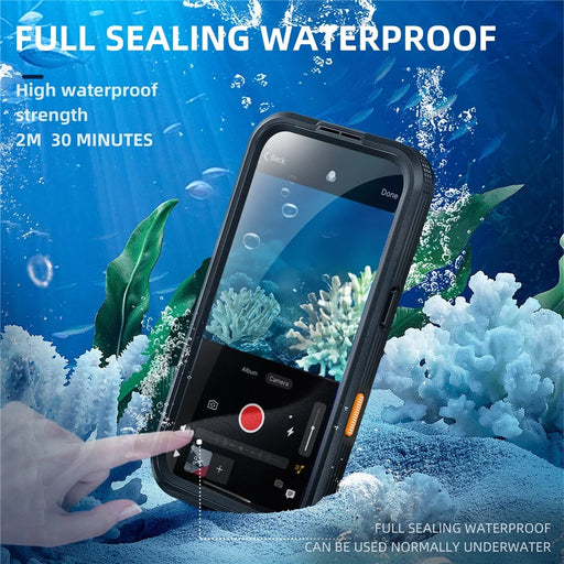 SHELLBOX For iPhone 16 Pro IP68 Waterproof Case Compatible with MagSafe Clear Phone Cover - Black - 2