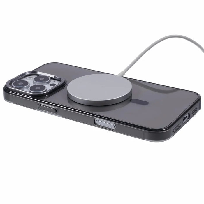 X-LEVEL Clear Series For iPhone 16 Pro Max Case Compatible with MagSafe PC+Glass Phone Cover - Transparent Black - 4