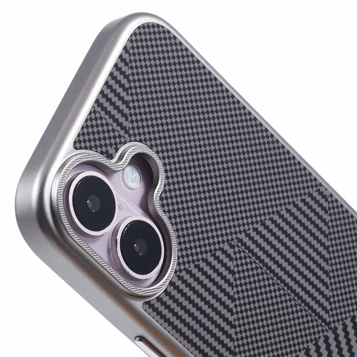 X-LEVEL For iPhone 16 Case Rhombus Splicing Hard PC Shockproof  Phone Cover - Titanium Grey - 6