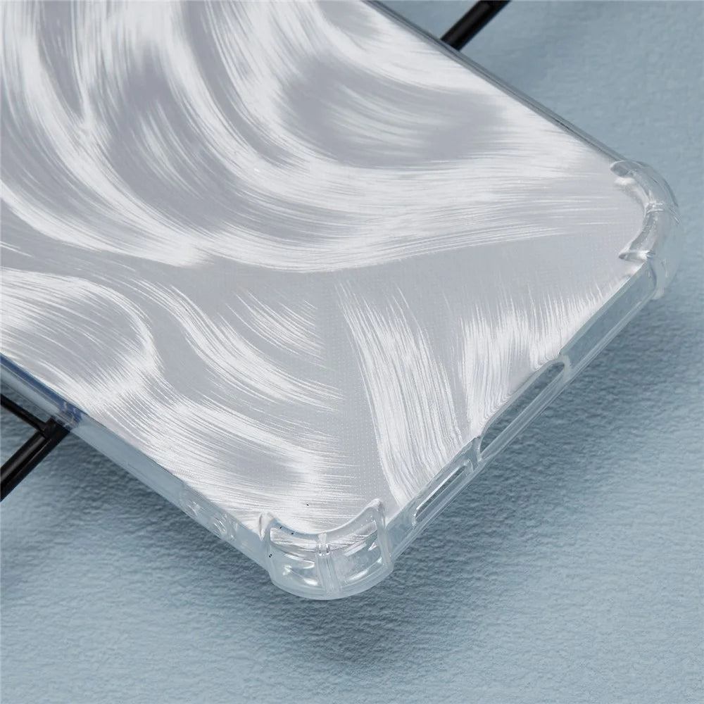 For Samsung Galaxy S24 Case Reinforced Corners TPU Aesthetic Cover with Bling Paper - Aurora Feather - 6