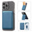 KB-63 Adhesive Phone Card Bag Wallet Kickstand Leather Phone Card Holder - Blue - 1
