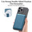KB-63 Adhesive Phone Card Bag Wallet Kickstand Leather Phone Card Holder - Blue - 4