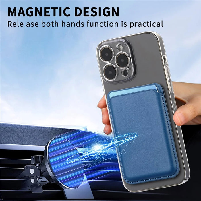 KB-63 Adhesive Phone Card Bag Wallet Kickstand Leather Phone Card Holder - Blue - 6