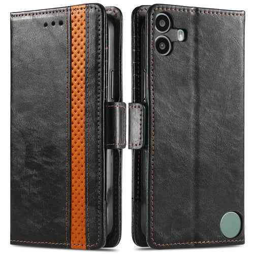 For Nothing CMF Phone 1 Phone Cases CASENEO PU Leather Cover Stand with RFID Blocking Wallet - Black - 1