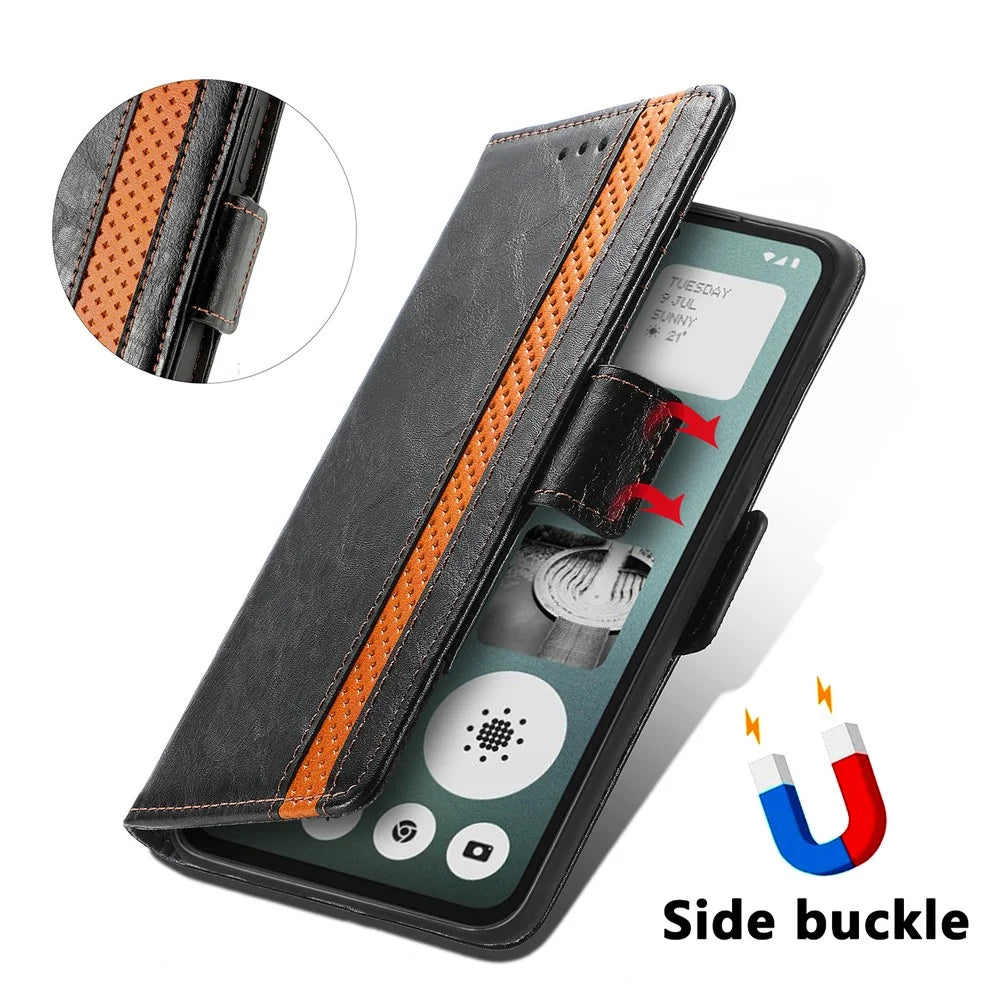 For Nothing CMF Phone 1 Phone Cases CASENEO PU Leather Cover Stand with RFID Blocking Wallet - Black - 5