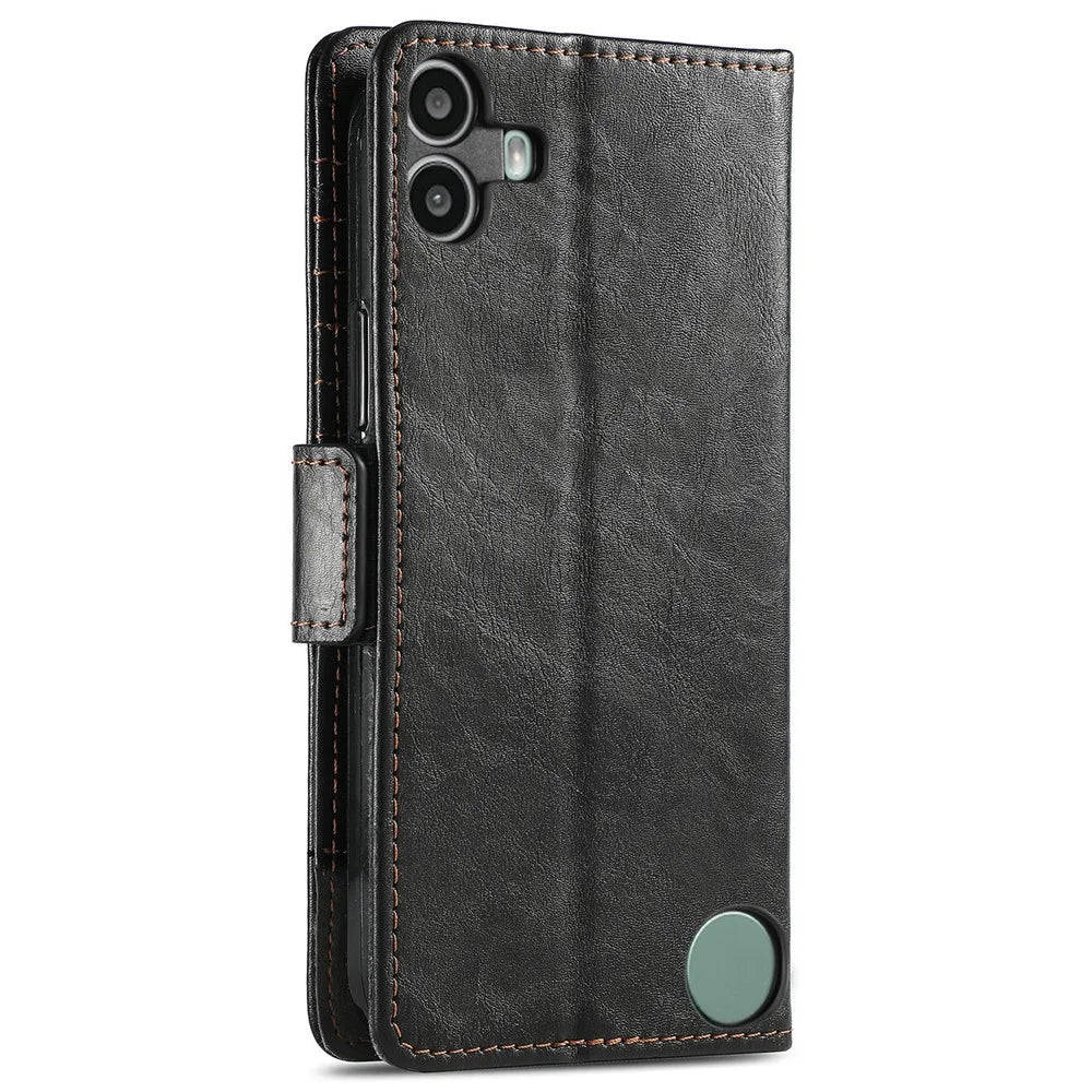 For Nothing CMF Phone 1 Phone Cases CASENEO PU Leather Cover Stand with RFID Blocking Wallet - Black - 7