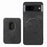 For Google Pixel 8a Magnetic Case Leather Back Cover with Detachable Card Holder - Black - 6