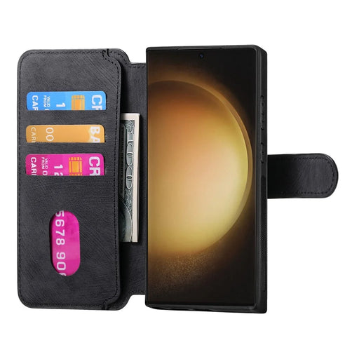 For Samsung Galaxy S23 Ultra Magnetic Case CASENEO Detachable Leather Phone Wallet Cover - Black - 2