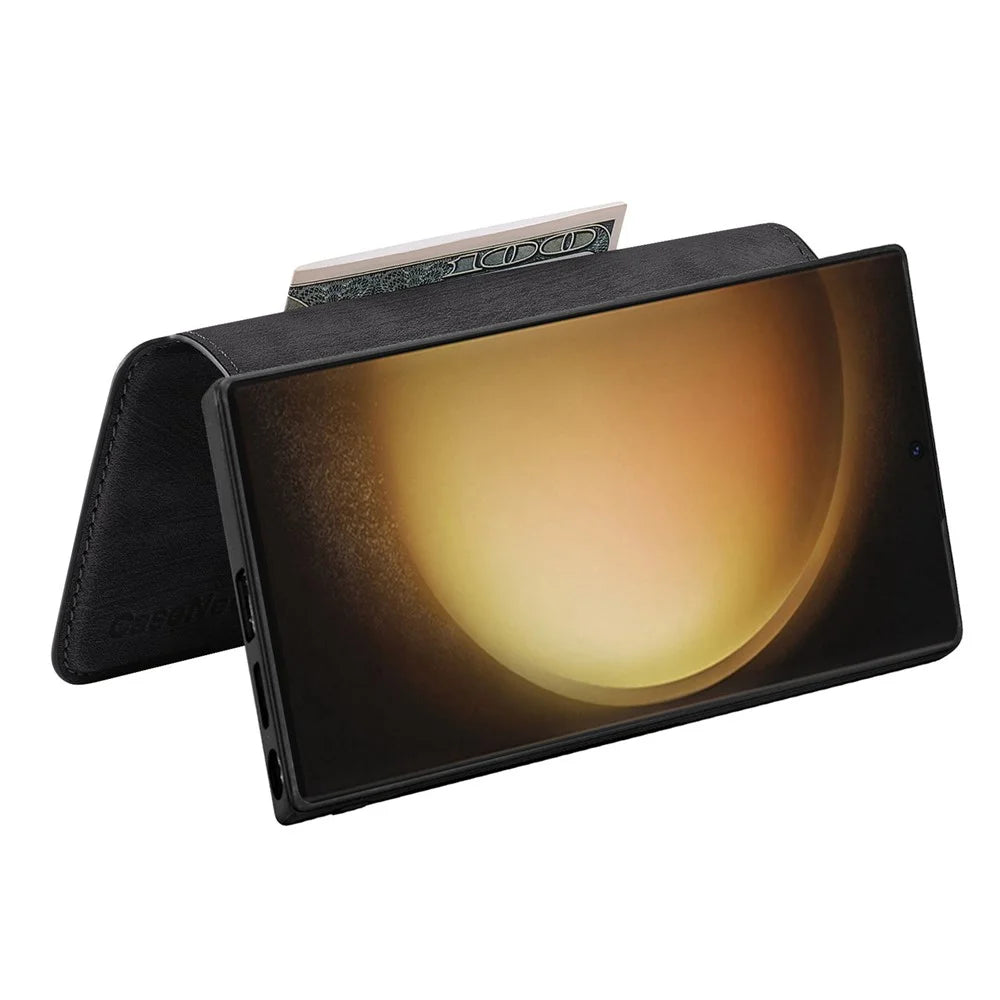 For Samsung Galaxy S23 Ultra Magnetic Case CASENEO Detachable Leather Phone Wallet Cover - Black - 3