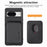 For Google Pixel 8a Case Carbon Fiber Leather Back Cover with Detachable Magnetic Card Bag - Black - 3