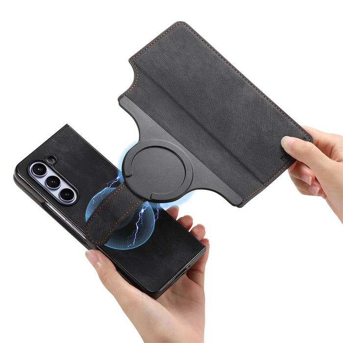 CASENEO For Samsung Galaxy Z Fold6 5G Case Leather 2-in-1 Magnetic Detachable Wallet Phone Cover - Black - 4