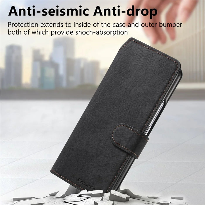 CASENEO For Samsung Galaxy Z Fold6 5G Case Leather 2-in-1 Magnetic Detachable Wallet Phone Cover - Black - 5