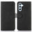 For Samsung Galaxy M35 5G Case Cowhide Texture Leather Wallet Phone Cover with Stand - Black - 1
