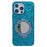 For iPhone 15 Pro Case Kickstand TPU+PC Phone Cover with Mirror - Blue - 1