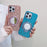 For iPhone 15 Pro Case Kickstand TPU+PC Phone Cover with Mirror - Blue - 4