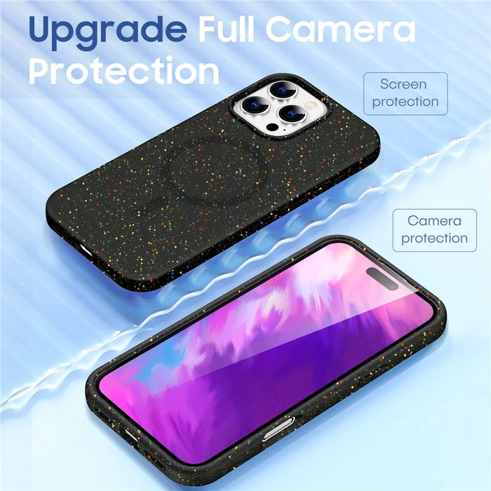 For iPhone 16 Pro Case Colorful Dot Hard PC Matte Phone Cover Compatible with MagSafe - Black - 2