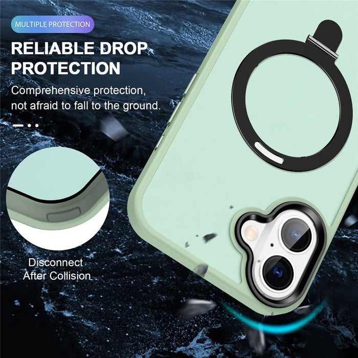 For iPhone 16 Plus Case Kickstand Back Phone Cover Compatible with MagSafe - Matcha Green - 2