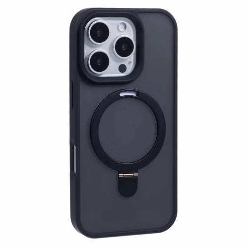 For iPhone 16 Pro Max Kickstand Case Phone Cover Compatible with MagSafe - Black - 1