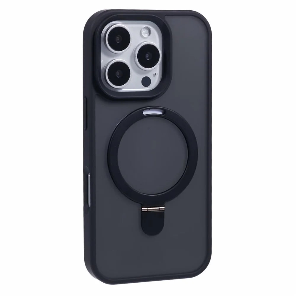 For iPhone 16 Pro Max Kickstand Case Phone Cover Compatible with MagSafe - Black - 1